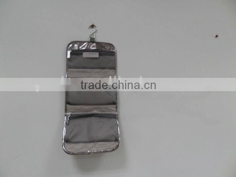silver PVC hanging bag