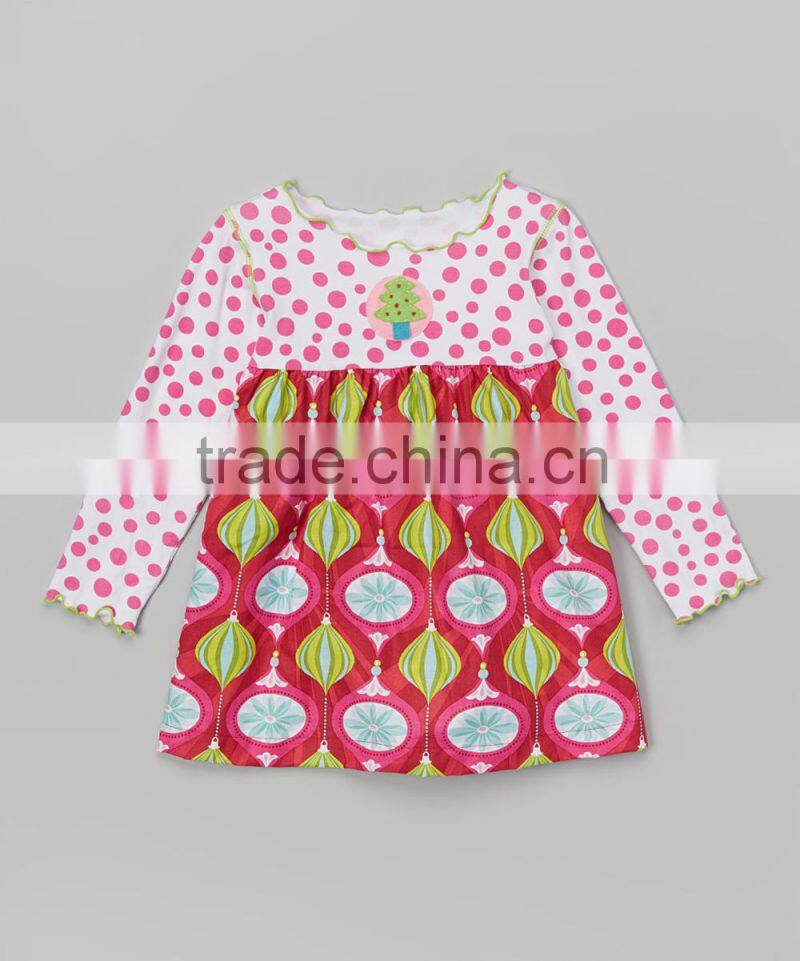 Factory Price Popular Full Printing Baby Girl Christmas Cute Dress Z-GD80724-17
