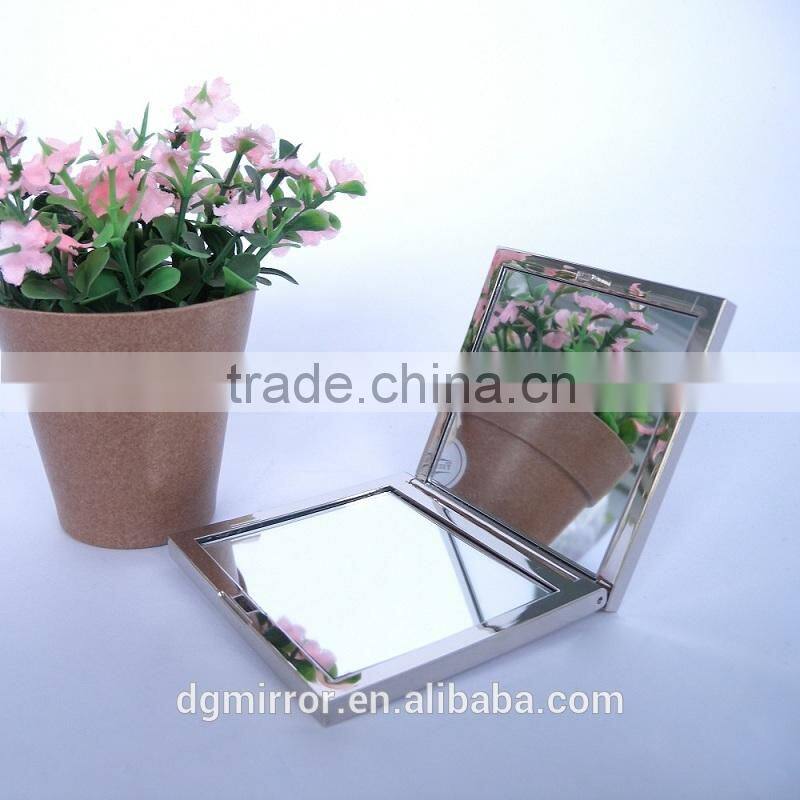 Party pocket compact mirror, beidesmaid gift, fold double sided make up mirror, lady square metal pocket mirror