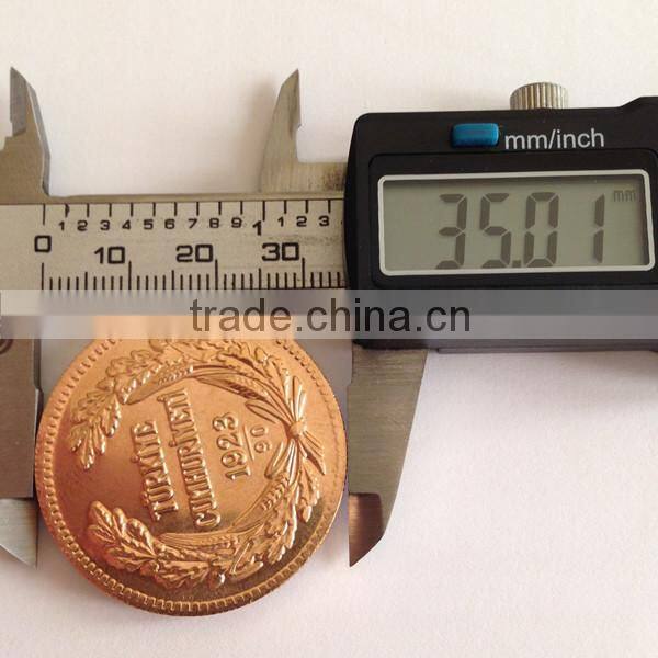 Replica Commemorative gold coin collection 1 oz Turkey fake gold bullion 100 Kurush Ataturk With Thick Gold Plated