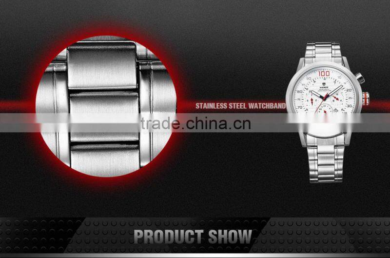 2015 WEIDE Relojes De Marca Masculino Auto Date Day Week Stainless Steel Band Clock Men Watches WH3311-4C