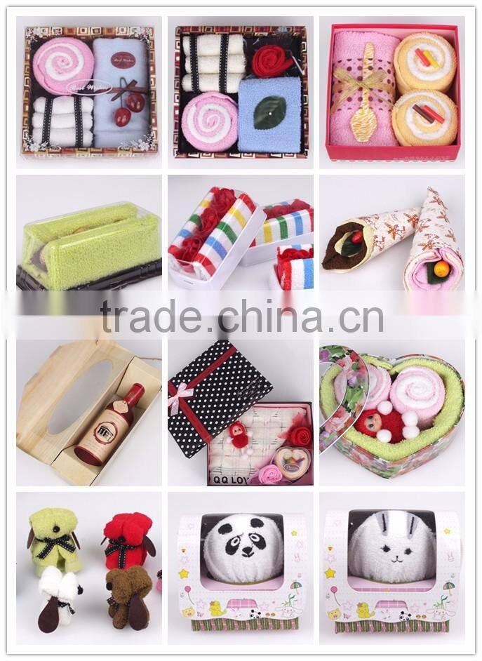 Enjoyment Organic Cotton Satin Cake Towel Face Towel Gift Box Towel