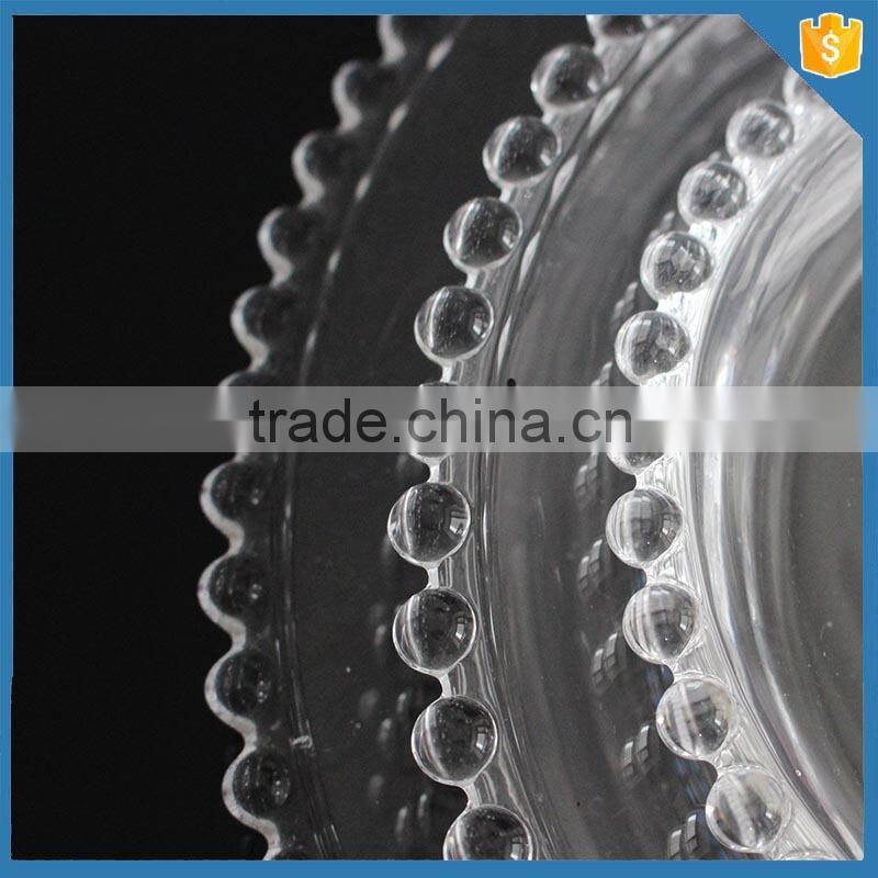 Wedding used wholesale glass beaded charger plate