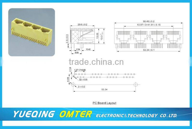rj45 smt type pcb jack
