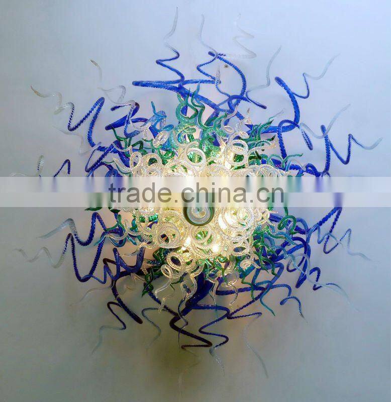 Swirl and spiral Ceiling Fixture xo-201116 and royal blue ceiling light and hand blown glass