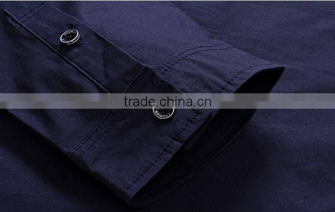 Plain Black Trendy High quality Dress/office long sleeve shirt for latest best quality men square collar