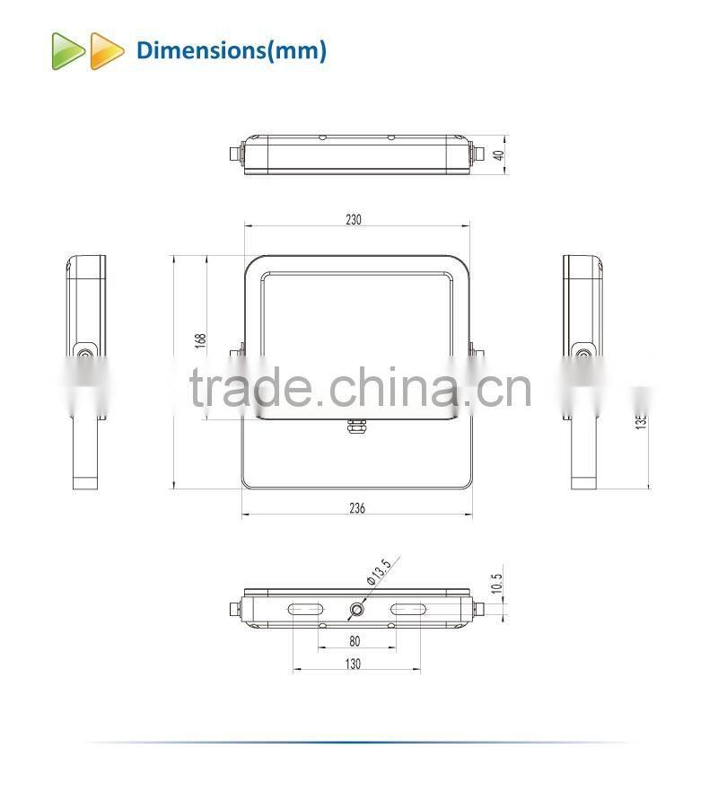Ultra thin IP65 waterproof LED outdoor lighting fixture Die Casting Aluminum 30W LED flood light