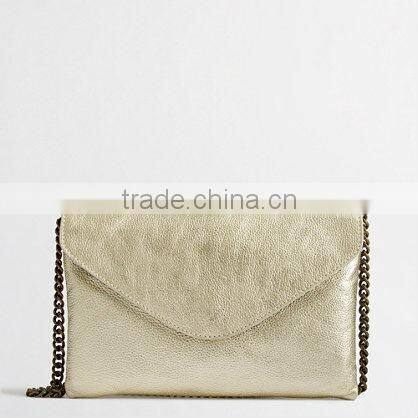 Factory leather envelope clutch