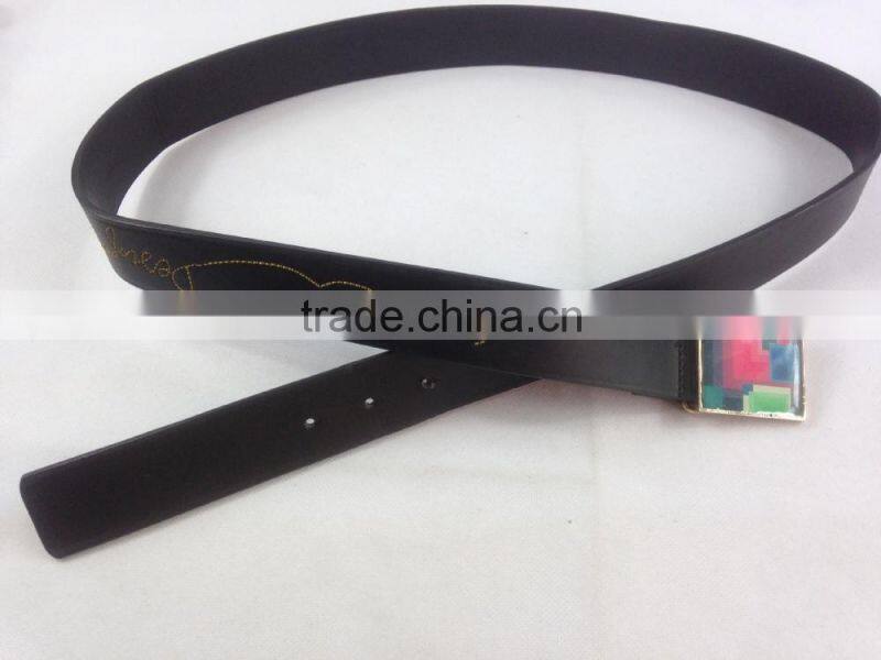 fancy square colorful rubber alloy buckle for girl