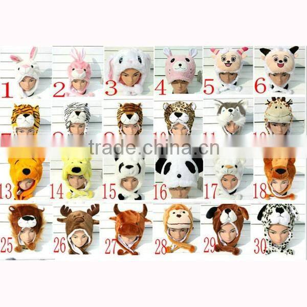 newest style customized soft plush animal hat for winter