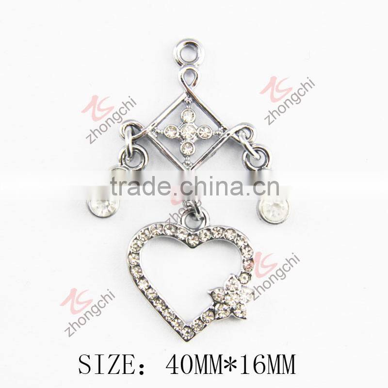 fashion decoration metal heart charm pendant