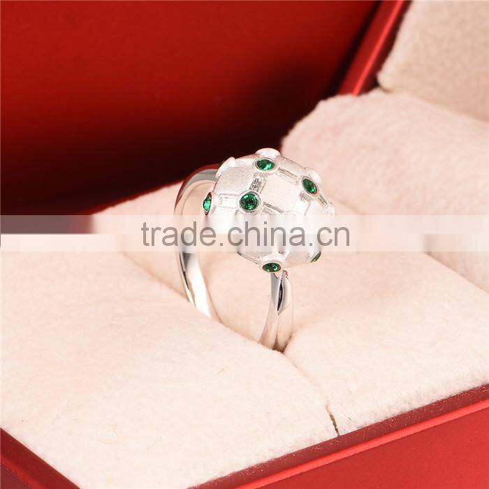 925 Silver Green Gemstone Racing Pigeon Rings Wholesale
