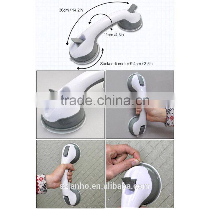 Secure Grip Rail Helping Handle Bathroom Bath Shower Double Locking Suction Cup