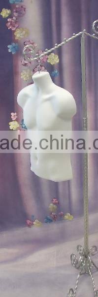 Plastic Mannequin Male Upper Torso Hanging Form | Black or White