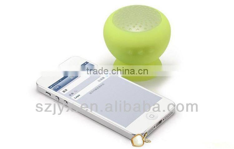 Portable Mini Mushroom Silicone Sucker Waterproof Wireless Bluetooth Speaker for iphone 5 / Galaxy S4 N7000