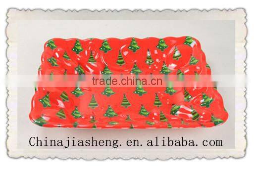 christmas tree plastic plate for party
