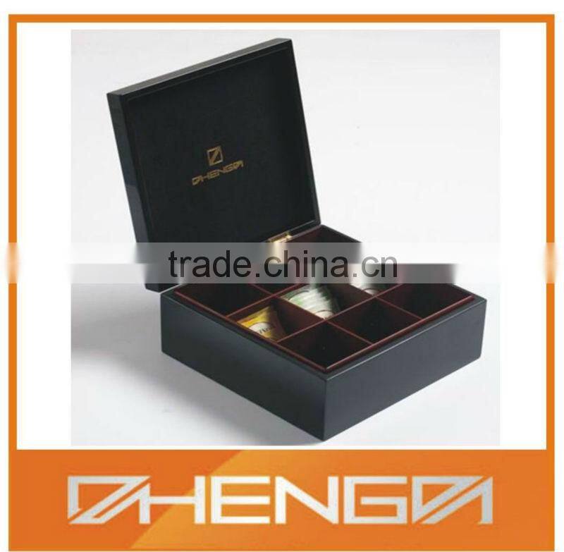 Custom Make Tea Box with Compartment Lined by Velvet