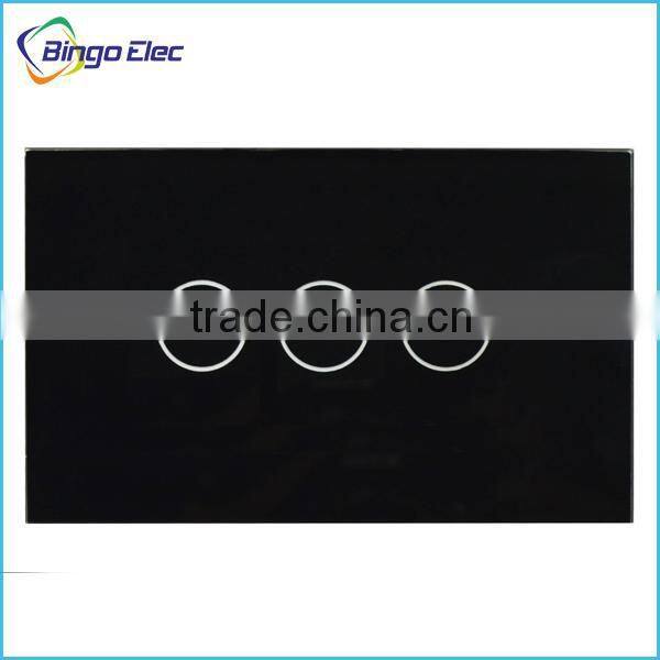 AU/US standard 118mm 3gang wall electronic power switch