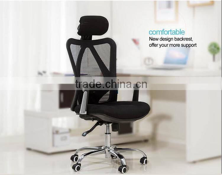 secretary typist computer office highback mesh chair adjustment headrest adjustable armrest swivel mechanism