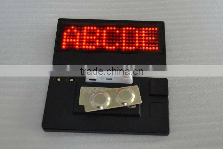 alibaba express china electronic magnetic programmable and usb rechargeable led scrolling badge