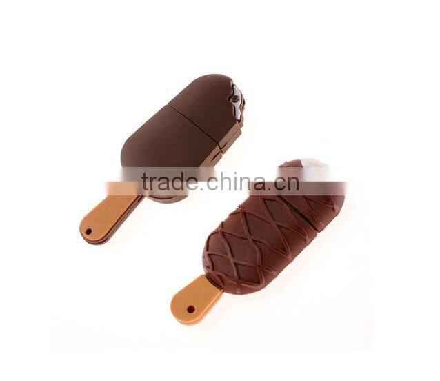 8GB Soft PVC ice cream shaped usb flash drive gift 100% real capacity usb flash disk memory USB 2.0 with key chain