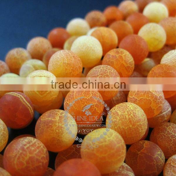 1 string 15inch string,about 38pcs,10mm round shape orange dyed weathered agate loose beads findings supplies 3110169