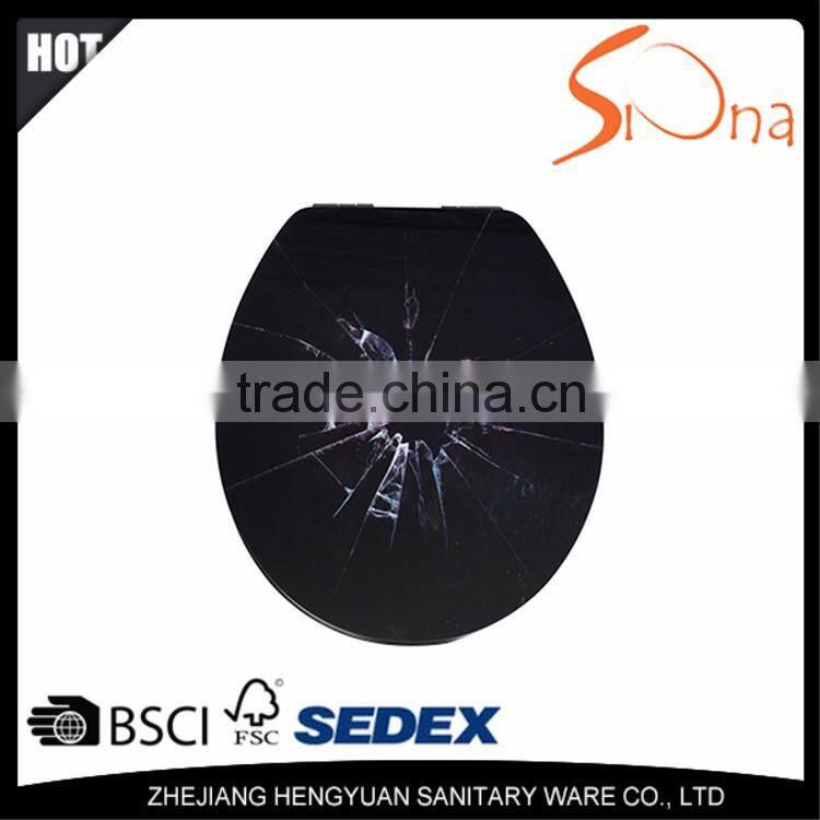 Eco-friendly color printing mdf acrylic toilet seat
