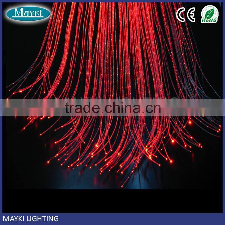 DIY modern hotel lobby chandelier light with side spot glow fibre optic and led power engine