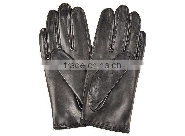 Breathable summer short ladies sheepskin leather driver glove