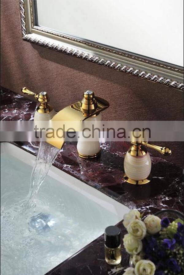 five star hotel used double handle water faucet,Taps and mixers,led glass waterfall basin tap