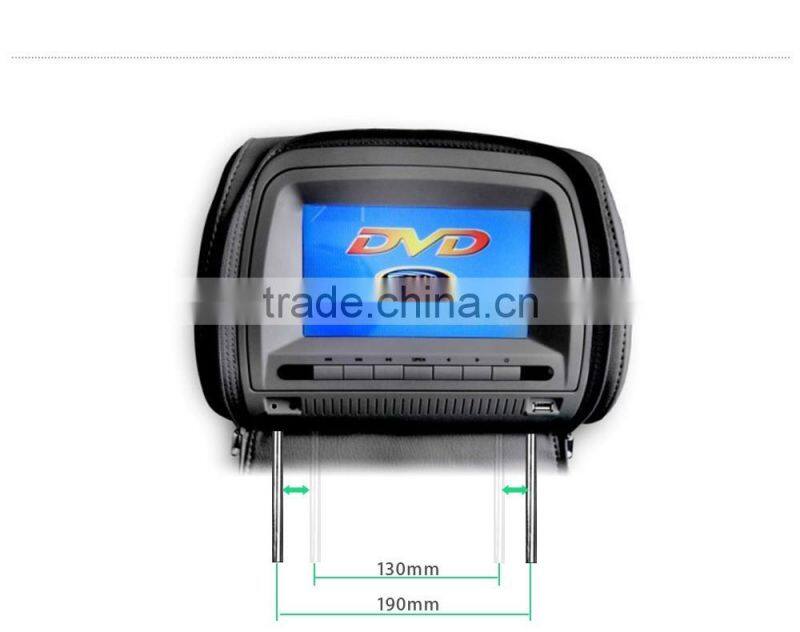 7inch HD Digital Touch screen Car Headrest monitor DVD play