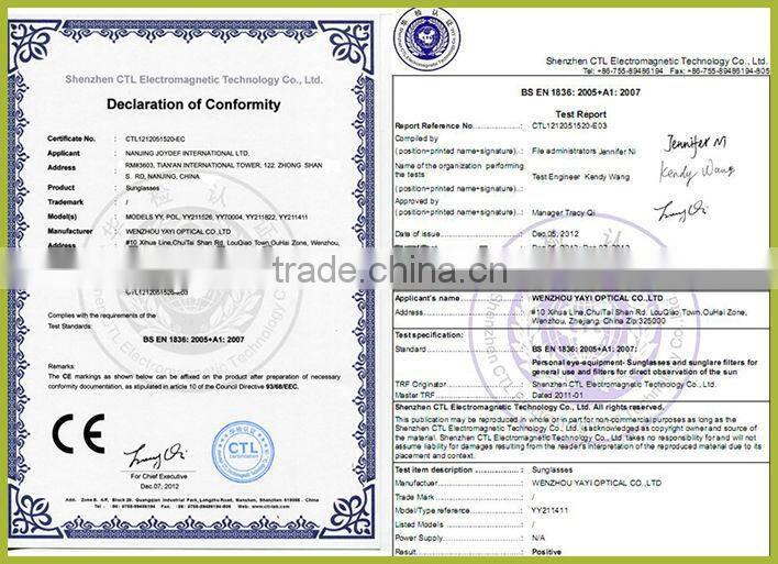 2016 The newest wholesale high quality cheap vintage style eyewear holiday sunglasses with lens