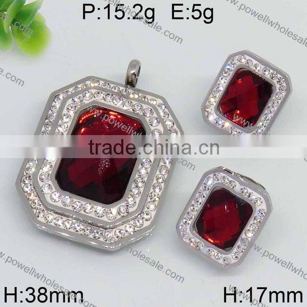 New Arrival Good quality wholesale silver diamond colorful jewelry set