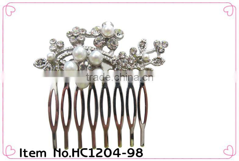 High quality blue rhinestone crystal hair comb