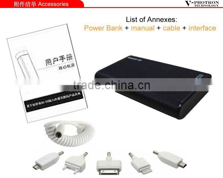2015 Shenzhen hot selling Portable Charger Mobile Phone Power Bank 13000mah