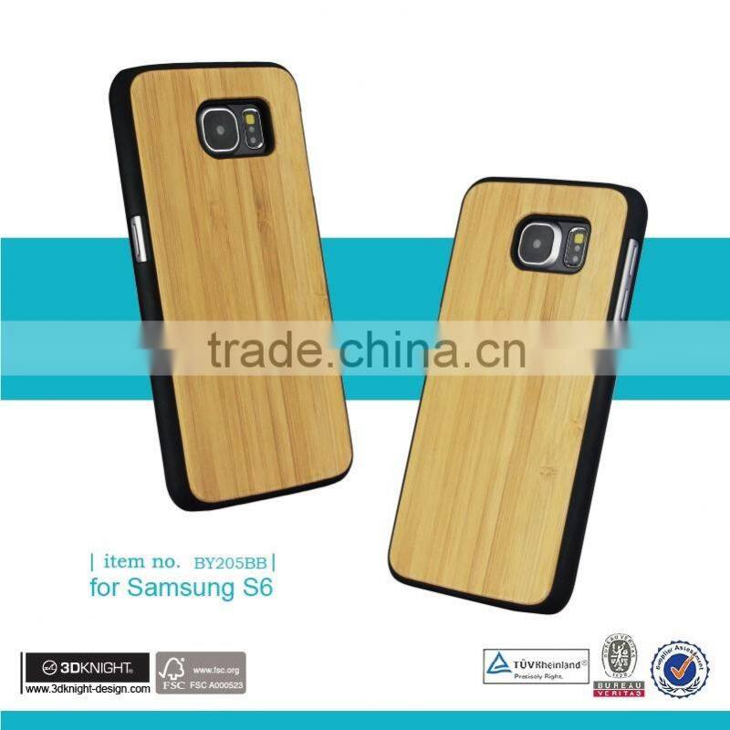 2016 New Arrival Original Wood Logs Case Blank Hard Back Wooden Cell Phone Case For Samsung S6 Case Bamboo Factory Price