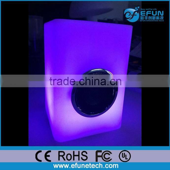 cube shape led light up rgb color changing portable waterproof wireless bluetooth speaker