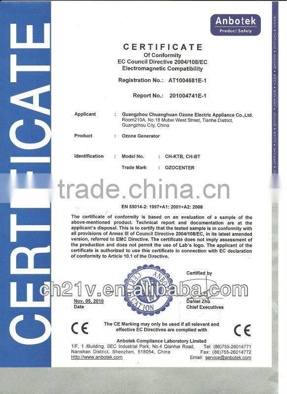 2013 Portable Ozone generator for home air purifier with CE