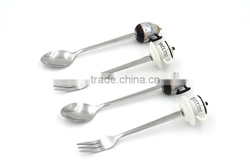 Best selling small MOQ stainless steel spoon and fork set with gift box packing