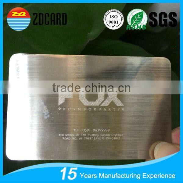 High Quality Full Color Print Metal Membership Card