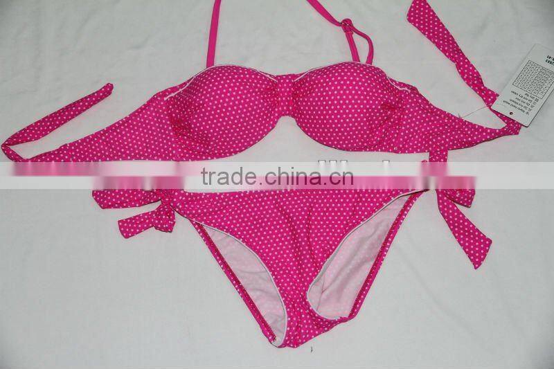 halter neck dot women swimwear