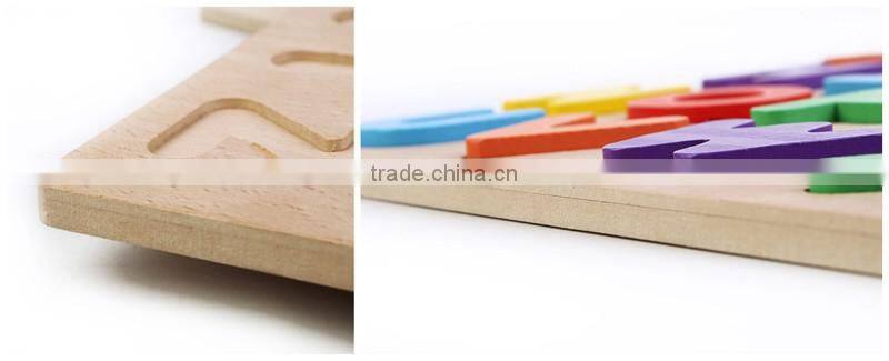 High quality wood toy alphabet learning puzzle for preschool children