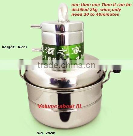 High Quality! Household Stainless Steel 8L Home Alcohol Distiller With Thermometer Spirits(Alcohol) Distillation Boiler