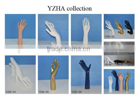 Fashion store display golden glossy merchandising mannequin hand