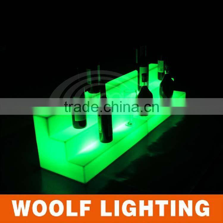 modern led glowing wine bottle display rack