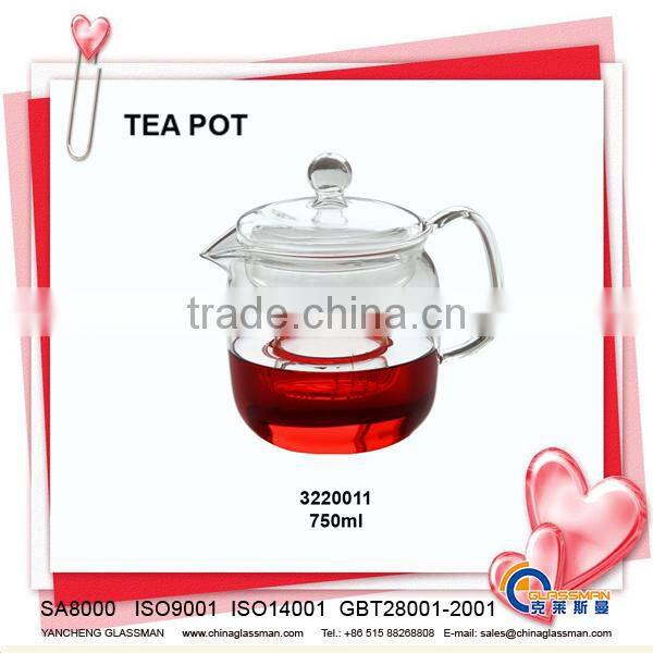 GLASS TEA POT 3220002 HEAT RESISTANT GLASS CUP