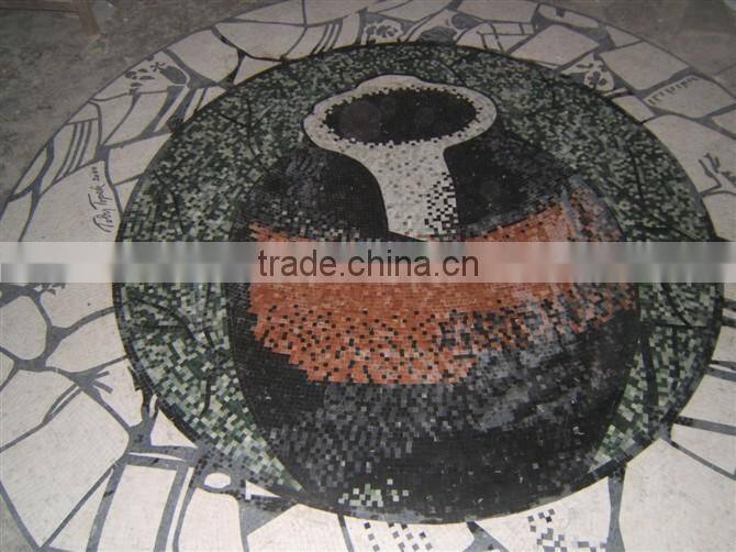 Cheap marble mosaic flooring design;multicolor mosaic pattern;marble mosaic