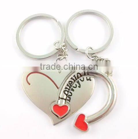 Cute design metal love couple keychains