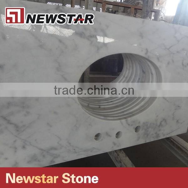 Polished Top Quality White Marble Countertop Bianco Carrara Marble