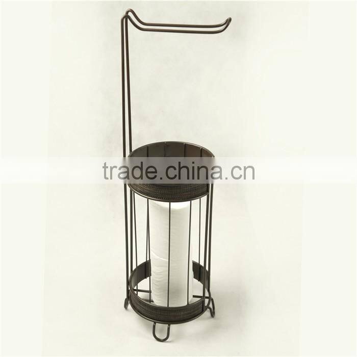Round Rack, Standing Holder with One Hook, Bronze